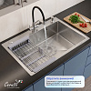 Кухонная мойка Ceruttispa ГЛОРИЯ (GLORIA) 7050 nano embos (матовый хром) из нержавеющей стали (700х500х220)