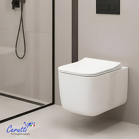 Унитаз подвесной Ceruttispa ТАЦИТО (TACITO) Aria Tornado CT12033 безободковый (525х360х320) 