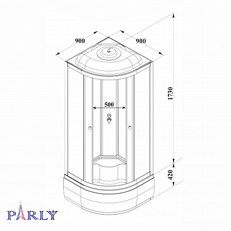 Душевая кабина PARLY EC921 (90х90х215)