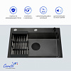 Кухонная мойка Ceruttispa ГЛОРИЯ (GLORIA) 6045B nano black (графит) из нержавеющей стали (600х450х220)  