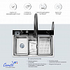 Многофункциональная кухонная мойка Ceruttispa ГЛОРИЯ (GLORIA) Nano Embos (матовый хром) из нержавеющей стали (750х460х230) 