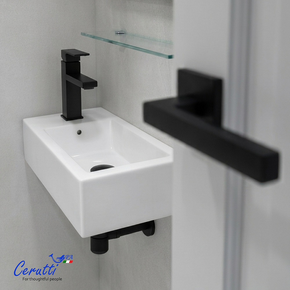 Раковина подвесная Ceruttispa CR4005L (500х260х140) белая, прямоугольная, левая