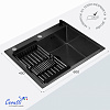 Кухонная мойка Ceruttispa ГЛОРИЯ (GLORIA) 6045B nano black (графит) из нержавеющей стали (600х450х220)  