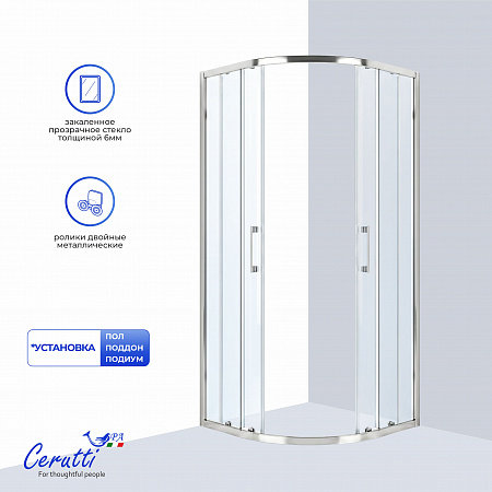 Душевое ограждение Ceruttispa ВИВА (VIVA) 90 N  (90x90x195)