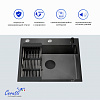 Кухонная мойка Ceruttispa ГЛОРИЯ (GLORIA) 5045B nano black (графит) из нержавеющей стали (500х450х220)  