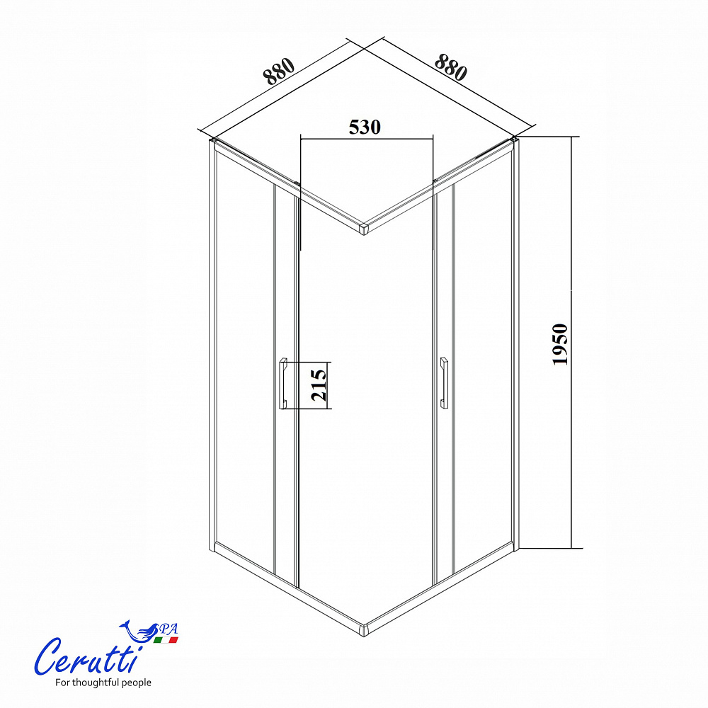 Душевое ограждение Ceruttispa МУЗА (MUZA) 90N (90x90x195)