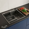 Кухонная мойка Ceruttispa ГЛОРИЯ (GLORIA) 5045B nano black (графит) из нержавеющей стали (500х450х220)  