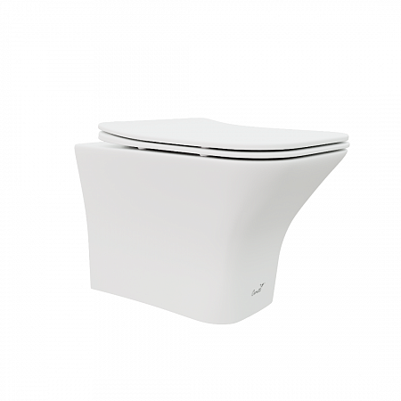 Унитаз подвесной Ceruttispa ВЕТТОРЕ (VETTORE) Aria MW CT9242 безободковый (480х340х350) белый матовый, ТЕРМООБЖИГ (не плёнка)
