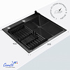 Кухонная мойка Ceruttispa ГЛОРИЯ (GLORIA) 5045B nano black (графит) из нержавеющей стали (500х450х220)  