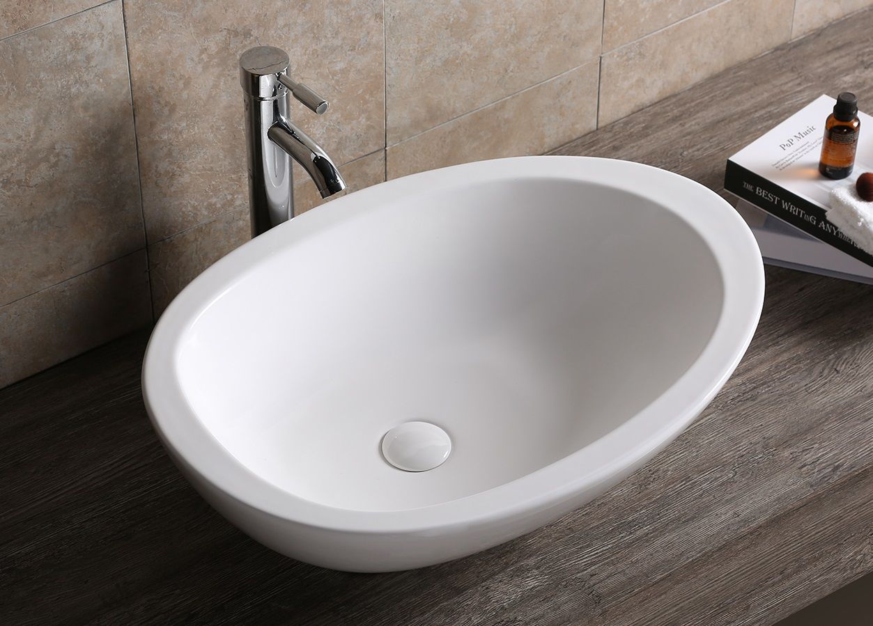 Раковина накладная Ceruttispa CR1005 (660х485х160) белая, асимметричный овал