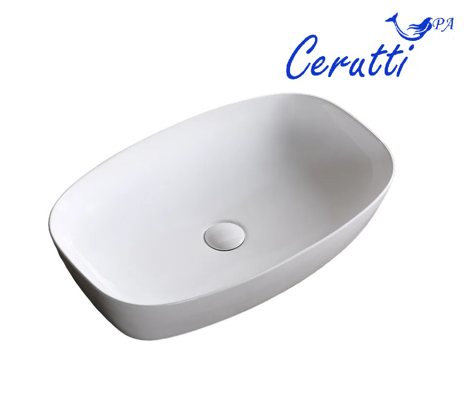 Раковина накладная Ceruttispa CR0063 (600х385х135) белая, прямоугольная