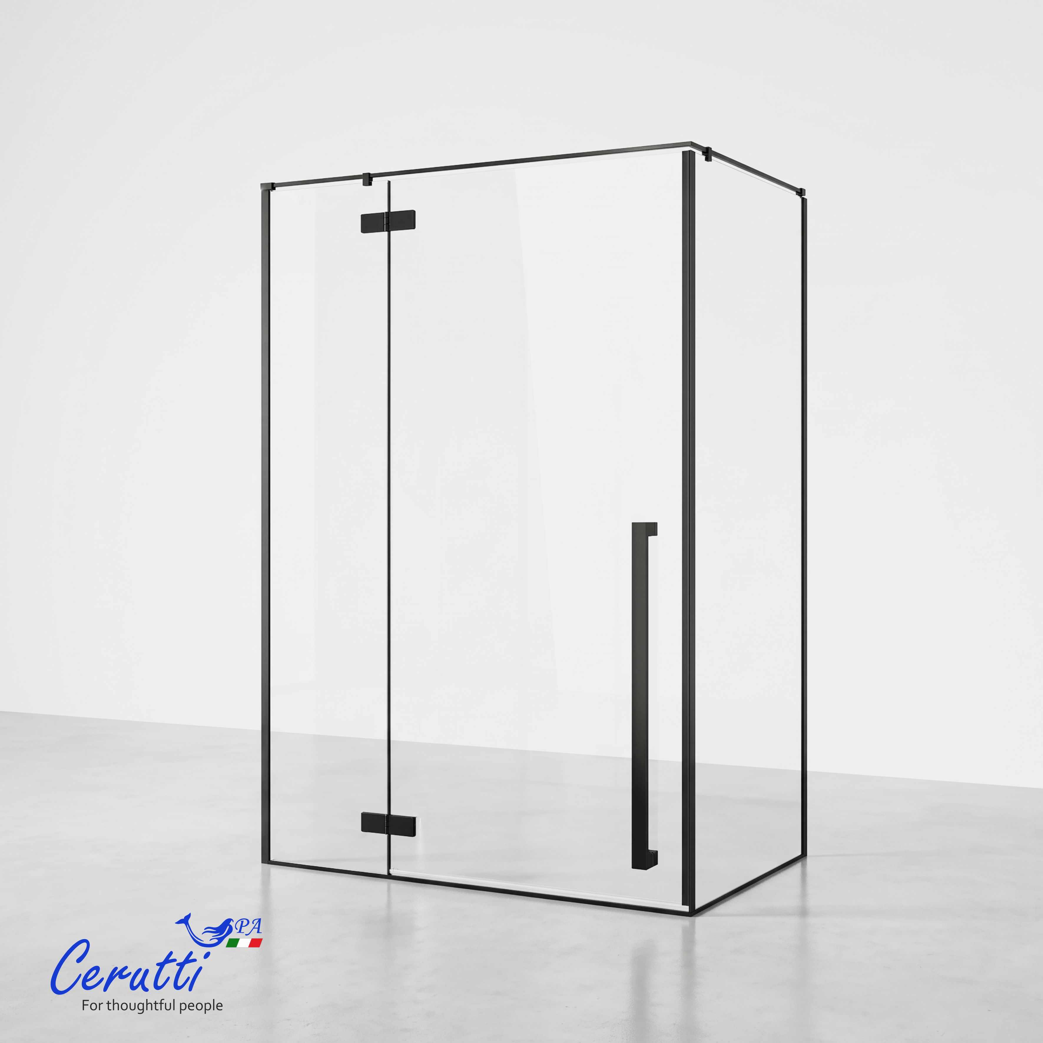 Душевое ограждение CeruttiSPA  C1 (90x120x195)  стекло прозрачное 8mm, БЕЗ ПОДДОНА
