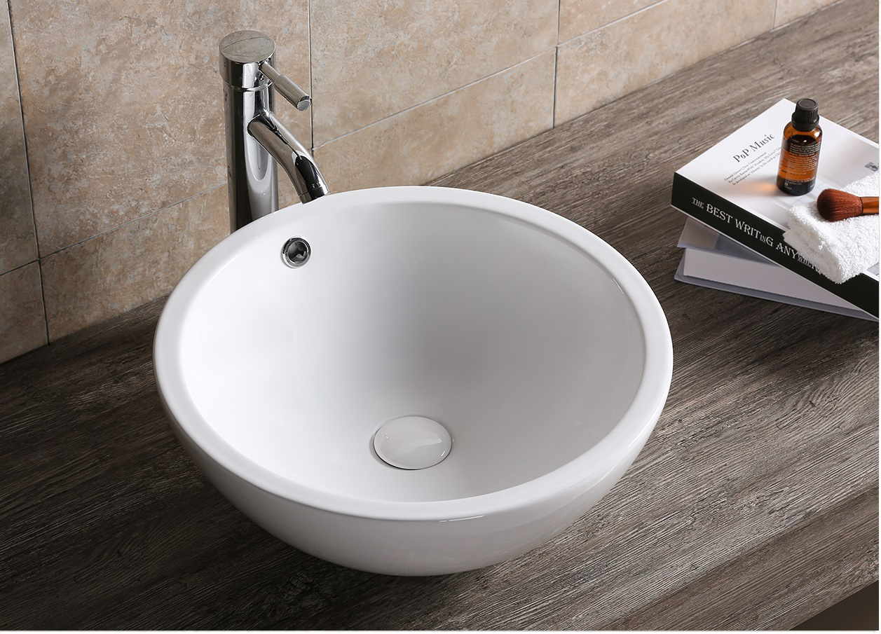 Раковина накладная Ceruttispa CR1001 (450х450х170) белая, круглая