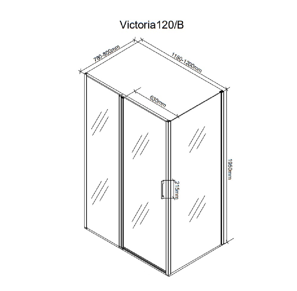 Душевое ограждение Ceruttispa ВИКТОРИЯ (VICTORIA) 120B (90x120x195)