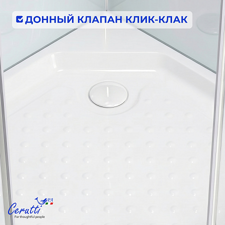 Душевая кабина Ceruttispa БЕРНИНА (BERNINA) 91 (90x90x200) с душевой системой НИВЕС (NIVES) 