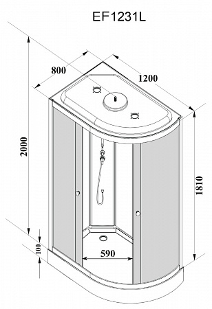 Душевая кабина PARLY EF1231L (120х80х210)