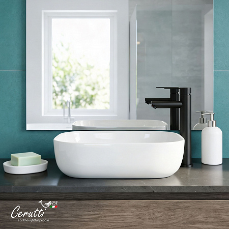 Раковина накладная Ceruttispa CR0078B (460х330х135) белая, прямоугольная