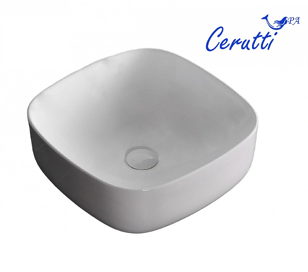 Раковина накладная Ceruttispa CR0010 (425х425х150) белая, квадратная