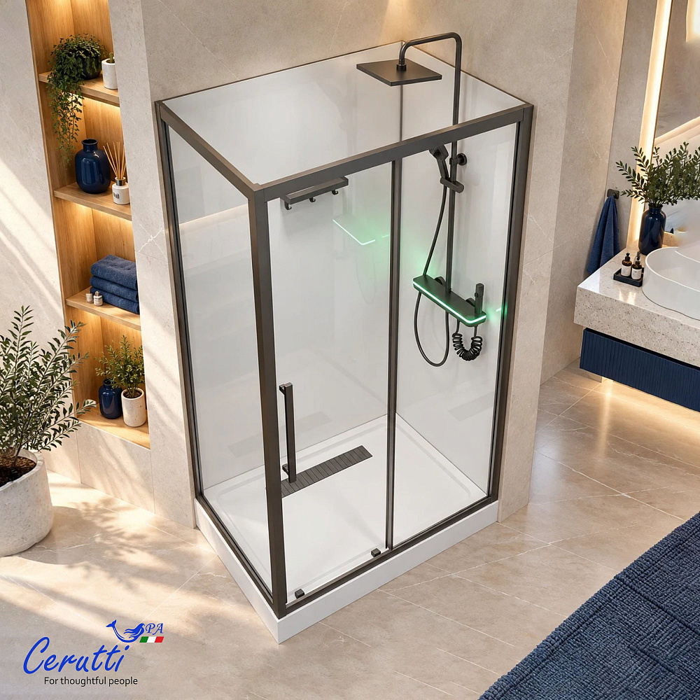 Душевая кабина Ceruttispa МАЙЕЛЛА (MAIELLA) 120GG (80х120x212) с душевой системой ДЕЦИО (DECIO)