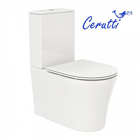 УЦЕНКА  Унитаз напольный Ceruttispa САНТА (SANTA) CT8916 безободковый, широкий (665x410x835)