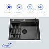 Кухонная мойка Ceruttispa ГЛОРИЯ (GLORIA) 50B nano black (графит) из нержавеющей стали (500х500х220)  