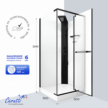 Душевая кабина Ceruttispa МИМИ (MIMI) 90BF (90x90x215-225) 