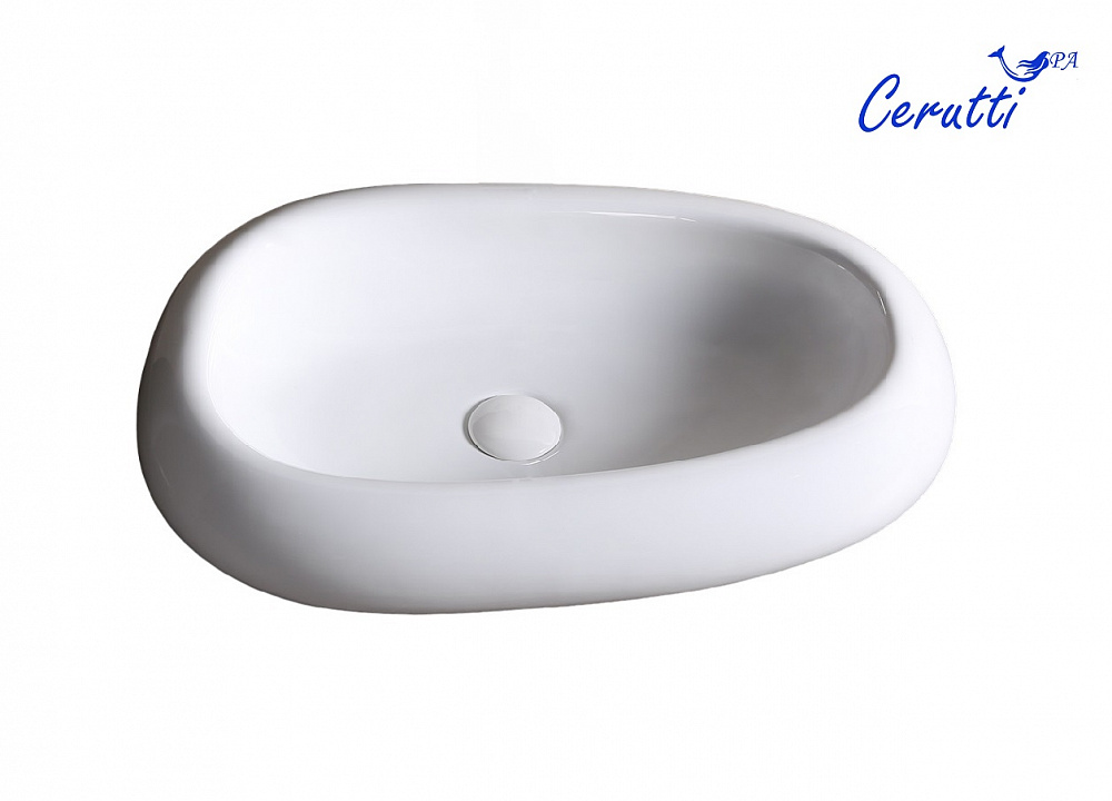 Раковина накладная Ceruttispa, CR7041B (600х400х150) белая, асимметричная
