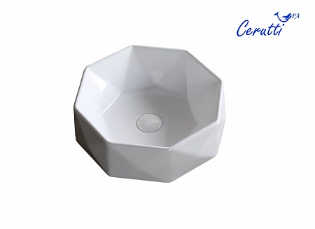 Раковина накладная Ceruttispa CR0057 (420х420х130) белая, многогранная