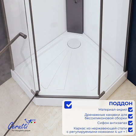 Душевая кабина Ceruttispa ЧИКА (CHIKA) 901GG (90x90x215-225)