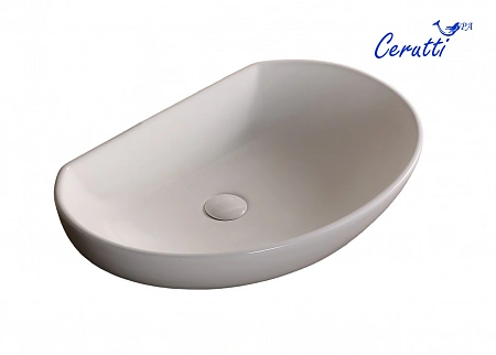 Раковина накладная Ceruttispa CR7074 (610х410х160) белая, асимметричная