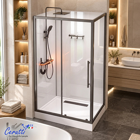 Душевая кабина Ceruttispa МАЙЕЛЛА (MAIELLA) 120GG (80х120x212) с душевой системой ЛОРЕТО (LORETO)