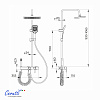Душевая стойка Ceruttispa ЛОРЕТО (LORETO) цвет графит, с LED подсветкой