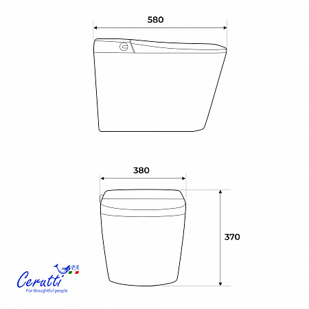 Унитаз подвесной Ceruttispa ГРЕТА (GRETA) Aria Smart CT12214 с дистанционным управлением (580x380x370) с инсталляцией