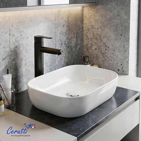 Раковина накладная Ceruttispa CR0078B (460х330х135) белая, прямоугольная