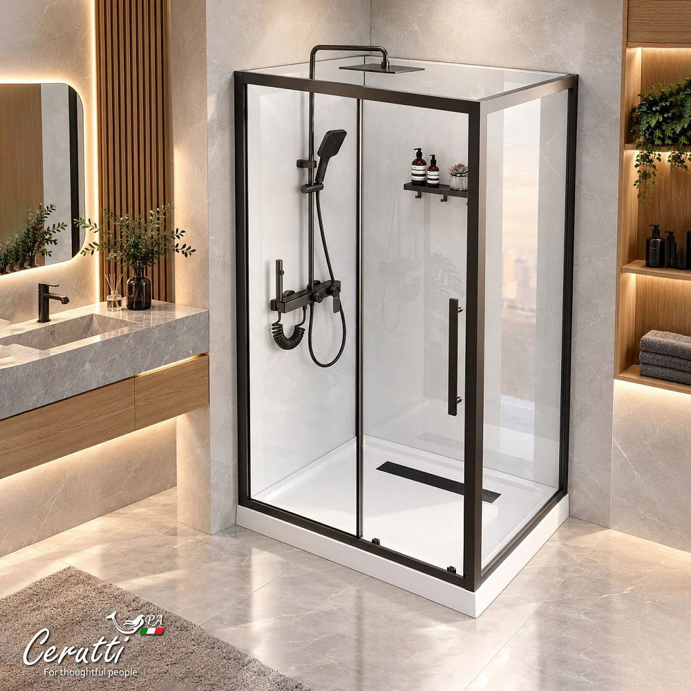 Душевая кабина Ceruttispa МАЙЕЛЛА (MAIELLA) 120GG (80х120x212) с душевой системой АЛЬФИО (ALFIO)