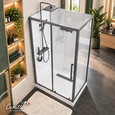 Душевая кабина Ceruttispa МАЙЕЛЛА (MAIELLA) 120GG (80х120x212) с душевой системой САЛЬВИ (SALVI)