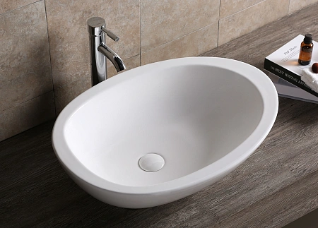 Раковина накладная Ceruttispa CR1005 (660х485х160) белая, асимметричный овал