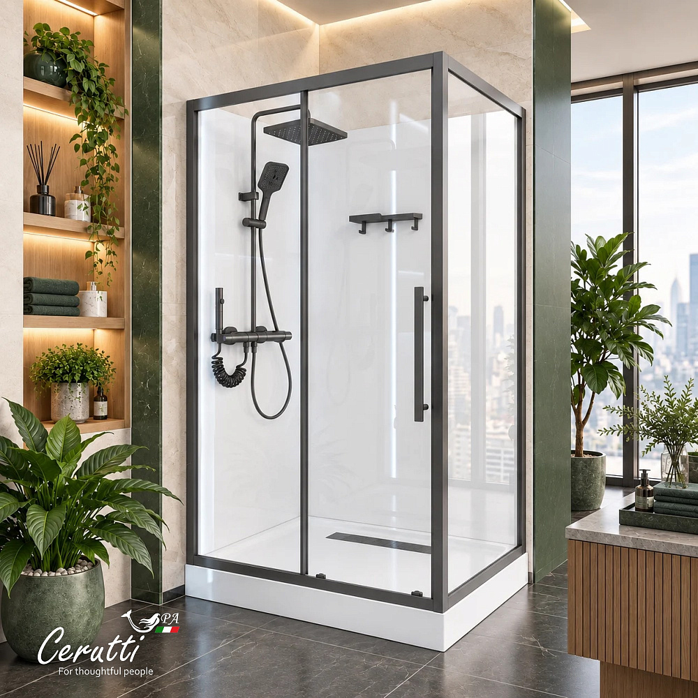 Душевая кабина Ceruttispa МАЙЕЛЛА (MAIELLA) 120GG (80х120x212) с душевой системой САЛЬВИ (SALVI)