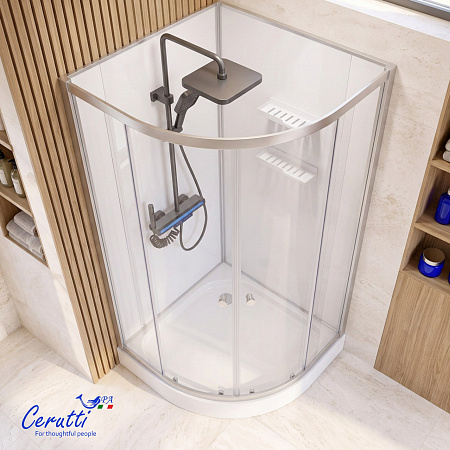 Душевая кабина Ceruttispa БЕРНИНА (BERNINA) 91 (90x90x200) с душевой системой НИВЕС (NIVES) 
