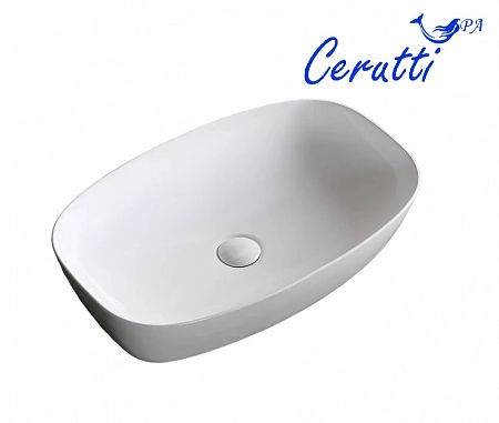 Раковина накладная Ceruttispa CR0063 (600х385х135) белая, прямоугольная