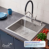 Кухонная мойка Ceruttispa ГЛОРИЯ (GLORIA) 5045 nano embos (матовый хром) из нержавеющей стали (500х450х220)