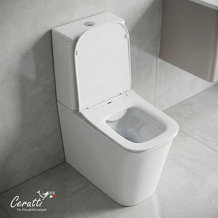 Унитаз напольный Ceruttispa АРНО (ARNO) CT7838 безободковый (620х345х800)