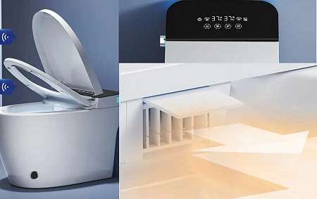 Унитаз напольный Ceruttispa ЭЦИО (EZIO) Smart CT11168 с дистанционным управлением (680x400x470)