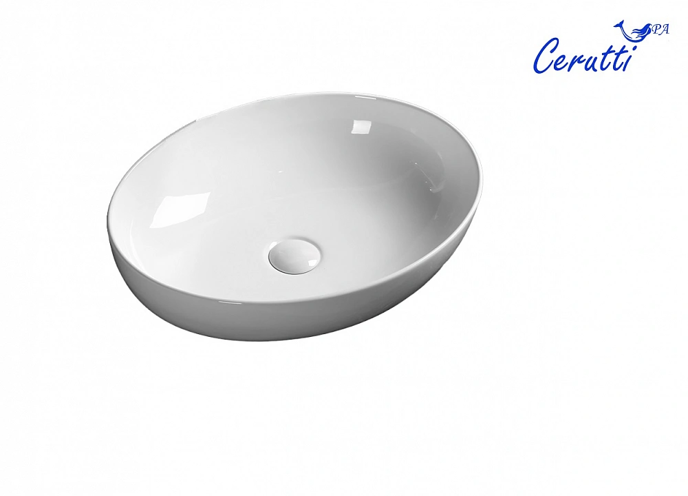 Раковина накладная Ceruttispa CR0019 (515х395х135) белая, овальная