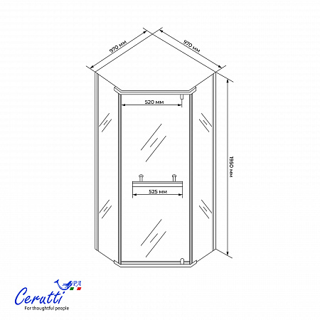 Душевое ограждение Ceruttispa ЧИКА (CHIKA) ZP101T (100x100x195)