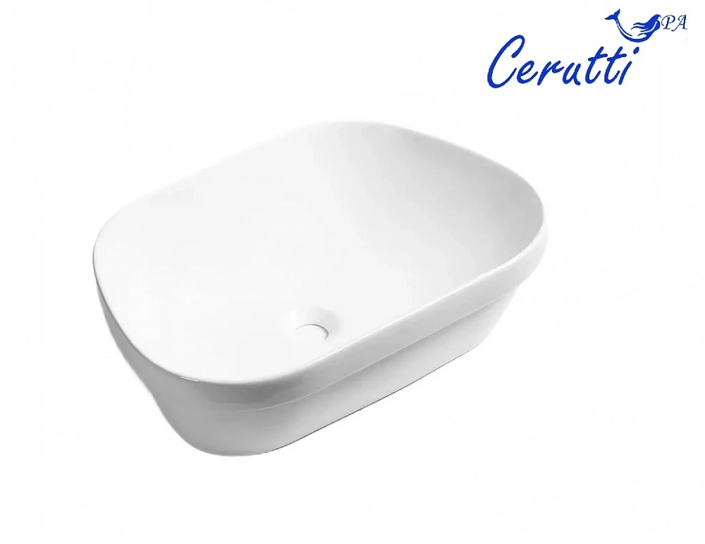 Раковина накладная Ceruttispa CR0023 (570х390х150) белая, трапеция