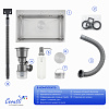 Кухонная мойка Ceruttispa ГЛОРИЯ (GLORIA) 60 nano embos (матовый хром) из нержавеющей стали (600х500х220)  