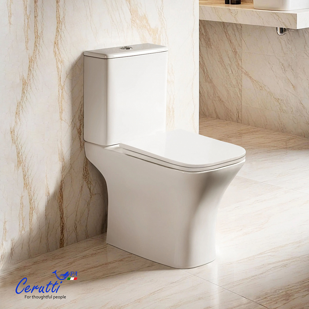 Унитаз напольный Ceruttispa ВЕТТОРЕ (VETTORE) CT7192 безободковый (650x340x770)