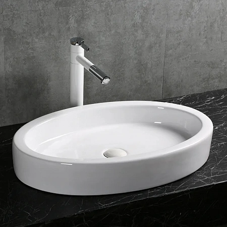 Раковина накладная Ceruttispa CR7045 (630х415х100) белая, овальная