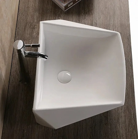 Раковина накладная Ceruttispa CR7065 (600х410х155) белая, асимметричная